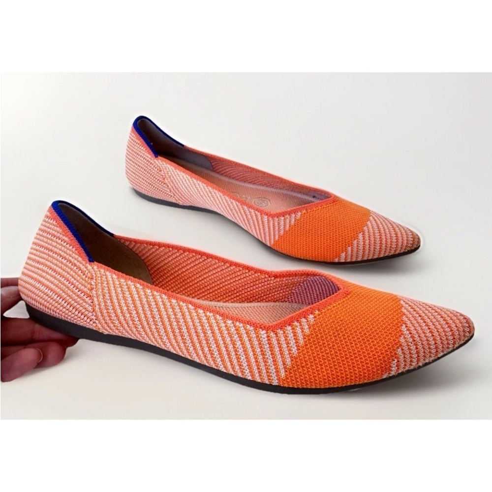 Rothy’s The Point Flat Orange Sherbet Shoes Women’s Size 6.5